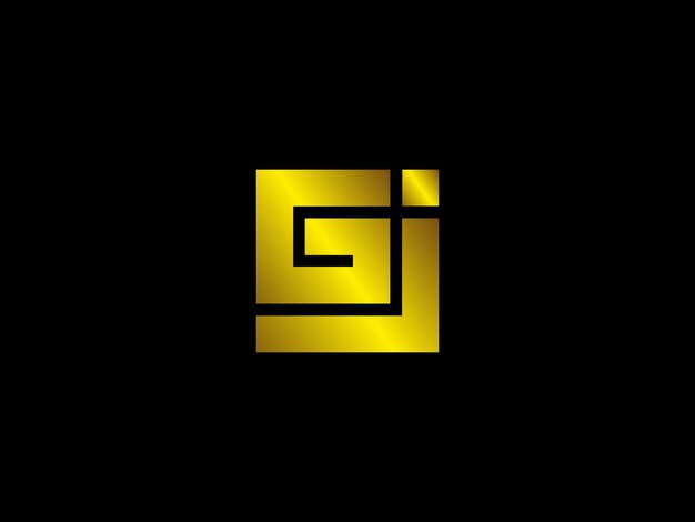 Vetor design de logotipo gi
