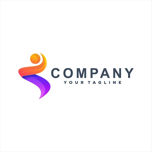Design de logotipo gradiente de cores de pessoas