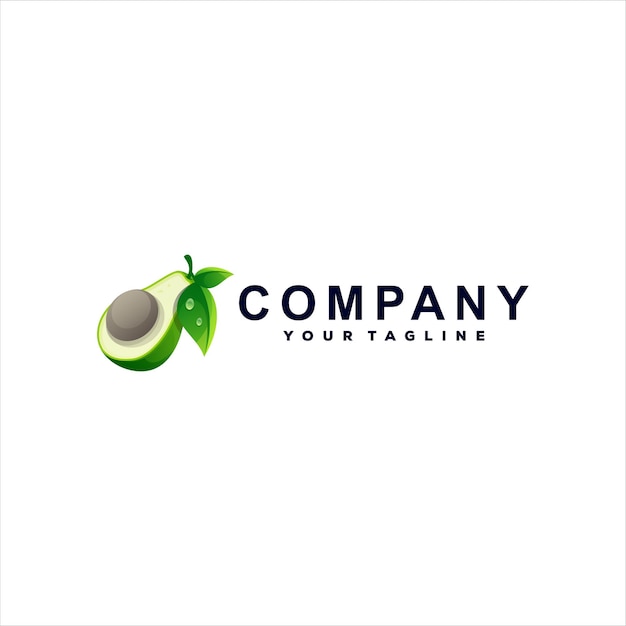 Design de logotipo gradiente de fruta abacate