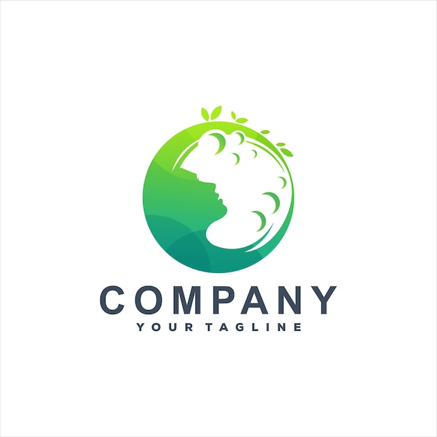 Design de logotipo gradiente de natureza verde