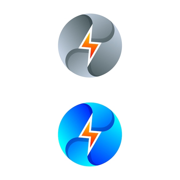 Design de logotipo gradiente de relâmpago círculo