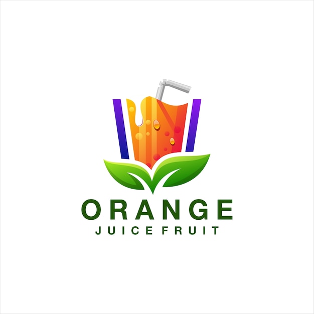 Design de logotipo gradiente de suco de laranja