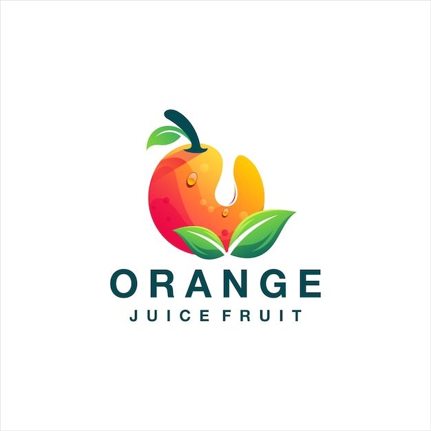 Design de logotipo gradiente de suco de laranja