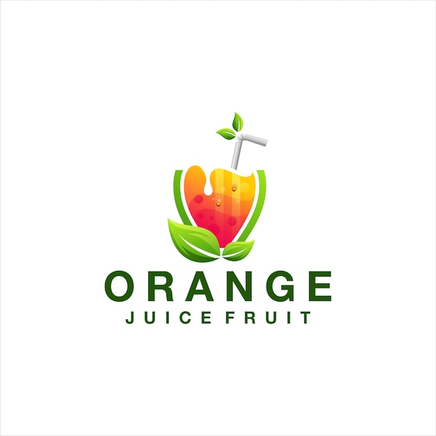 Design de logotipo gradiente de suco de laranja