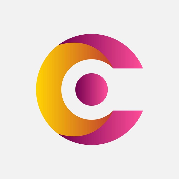 Vetor design de logotipo gradiente inicial da letra c, modelo de vetor