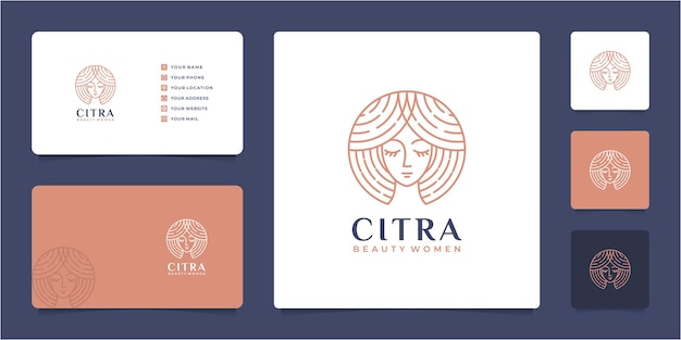 Design de logotipo gradiente para mulher de beleza e salão de beleza