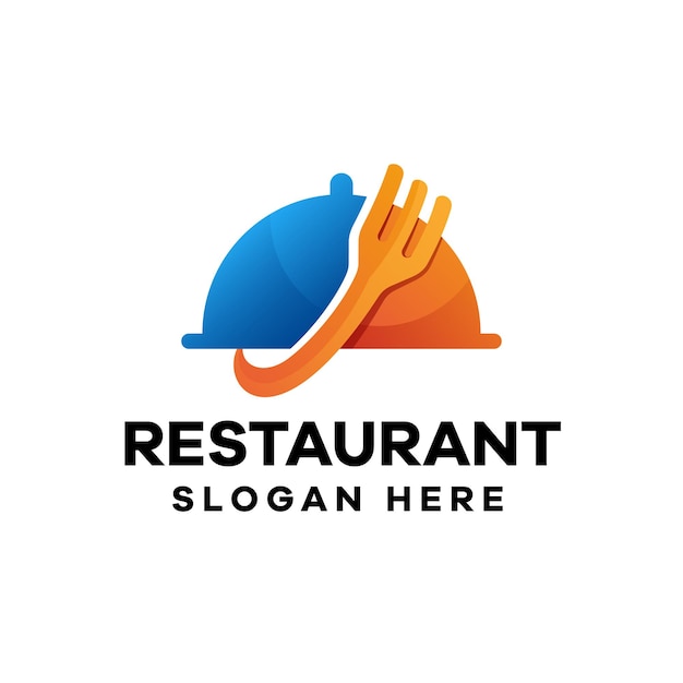 Design de logotipo gradiente para restaurantes