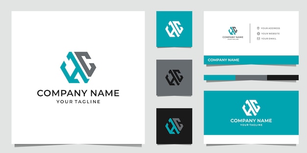 Design de logotipo hc com letras modernas 2