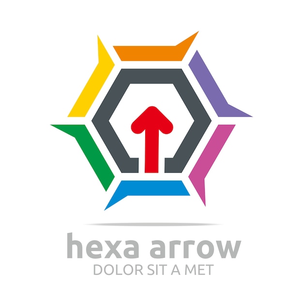 Design de logotipo hexa arrows