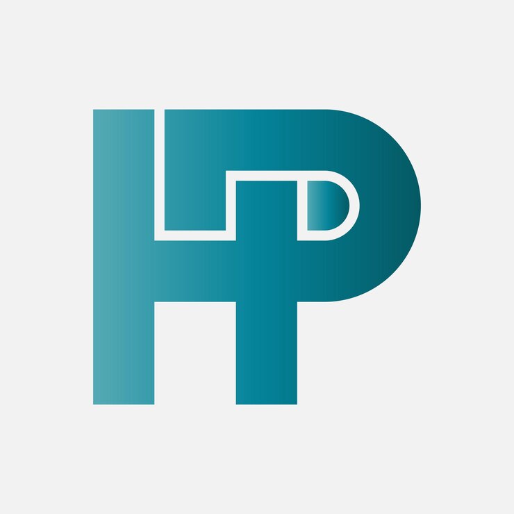 Design de logotipo HP com letra inicial moderna