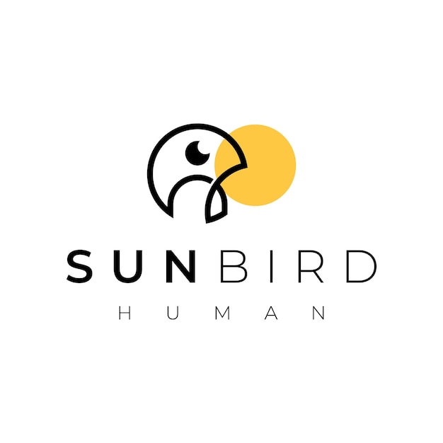 Vetor design de logotipo humano e pássaro