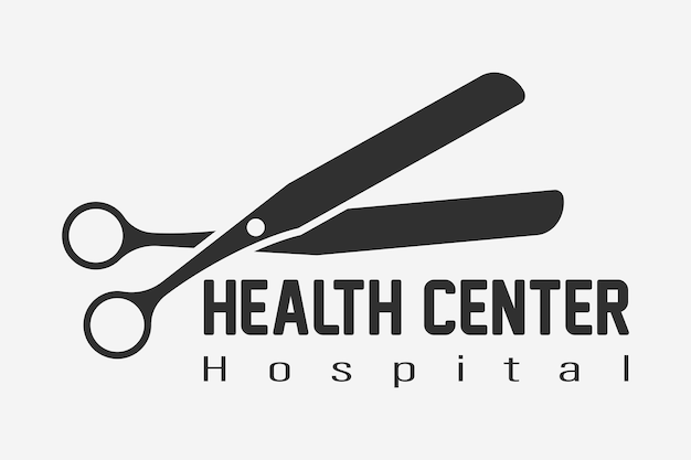 Vetor design de logotipo icônico de cuidados médicos e de saúde