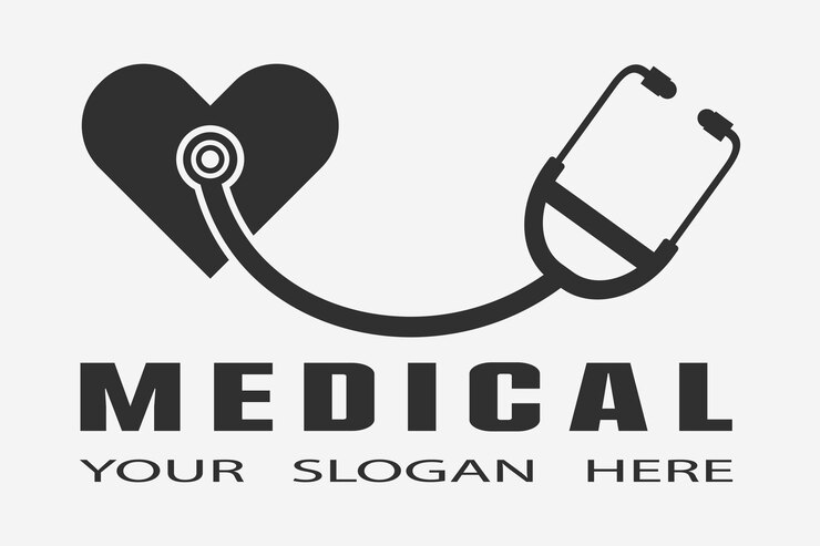 Vetor design de logotipo icônico de cuidados médicos e de saúde