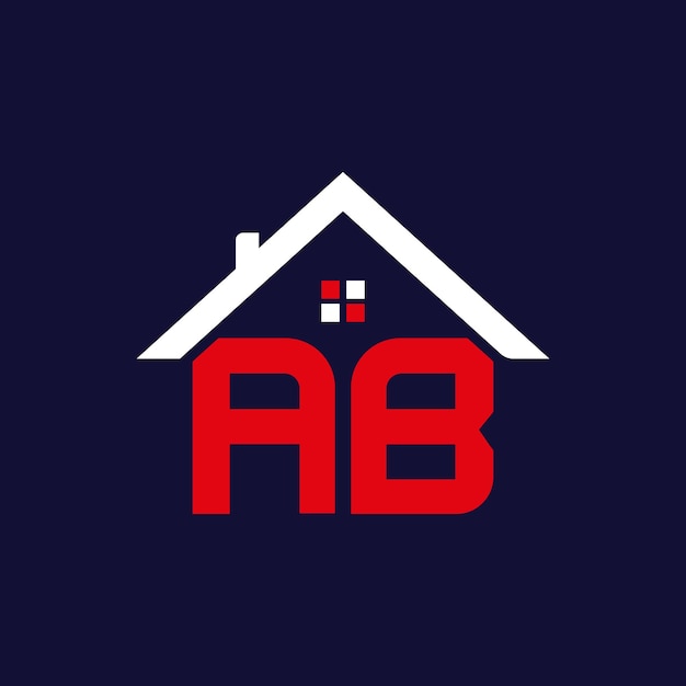Vetor design de logotipo imobiliário ab