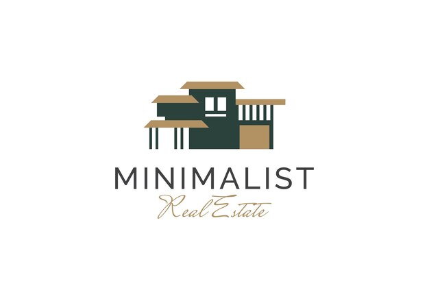 Design de logotipo imobiliário moderno e minimalista elegante edifício ou logotipo de construção para identidade do setor imobiliário