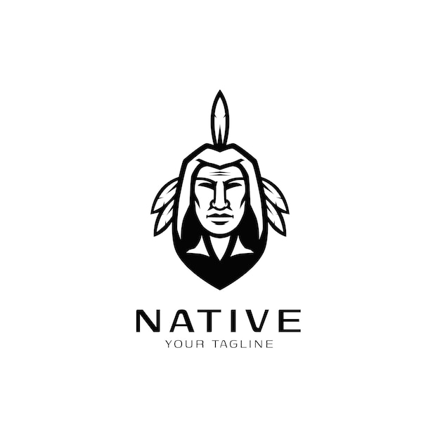 Design de logotipo indiano apache nativo