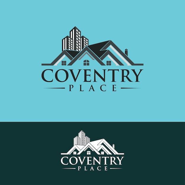 design de logotipo inicial de construção de casa