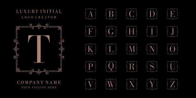 design de logotipo inicial de luxo