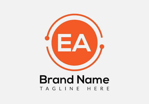 Vetor design de logotipo inicial moderno da letra ea abstrata