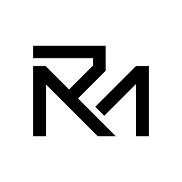 Vetor design de logotipo inicial rm moderno