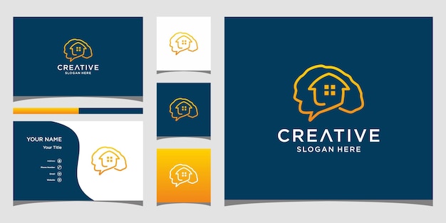 Design de logotipo inteligente para casa com modelo de cartão de visita