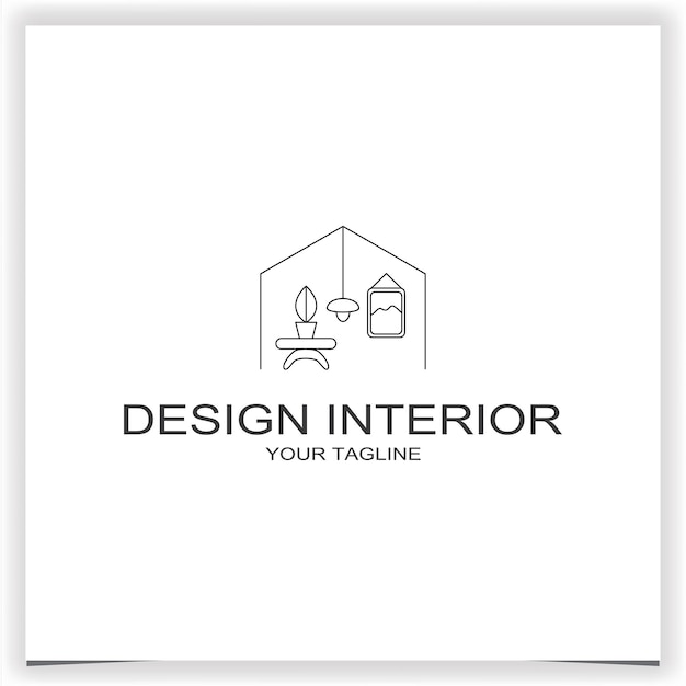 Design de logotipo interior premium modelo elegante vetor eps 10