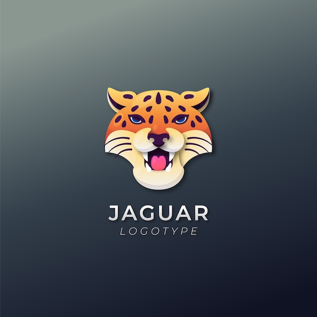 Vetor design de logotipo jaguar gradiente