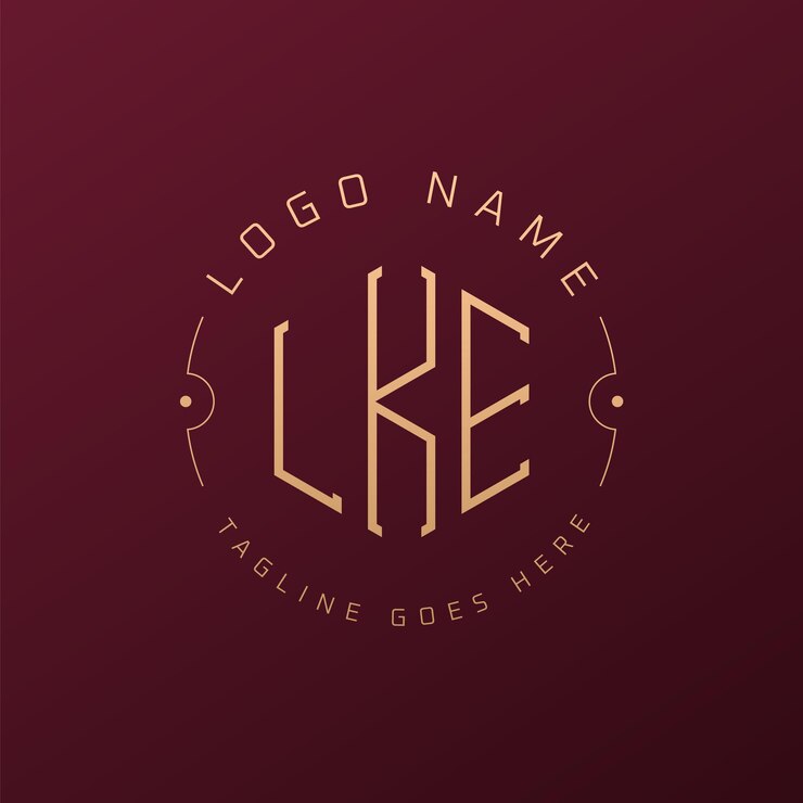 Vetor design de logotipo lke de luxo letra elegante lke monograma logotipo minimalista polígono lke template de design de logotipo