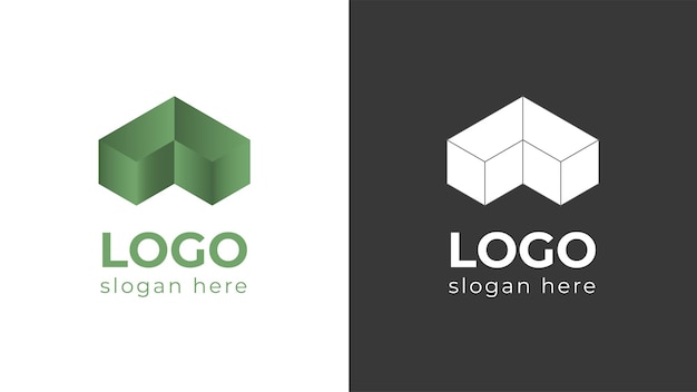 Design de logotipo logo verde logotipo para construção logotipo para a empresa logo abstrato gradiente