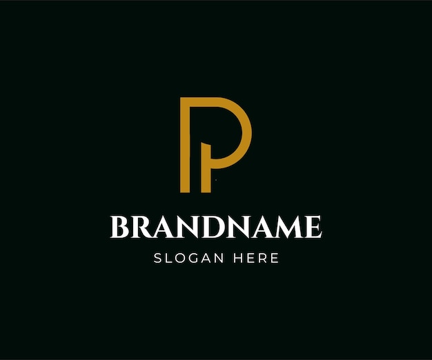 Design de logotipo luxuoso da letra P para o seu negócio