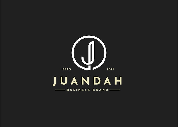 Vetor design de logotipo minimalista da letra j