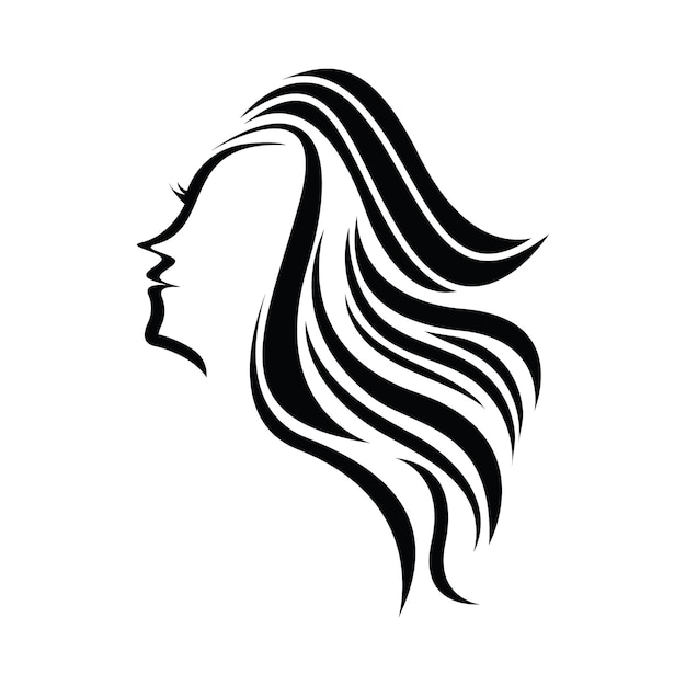 Design de logotipo minimalista de cabelo de spa de salão de beleza feminino