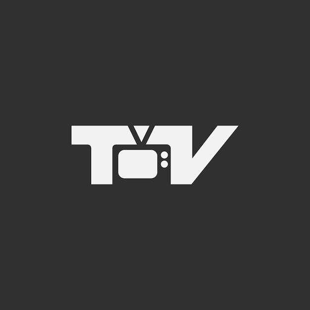 Design de logotipo minimalista de tv vetorial