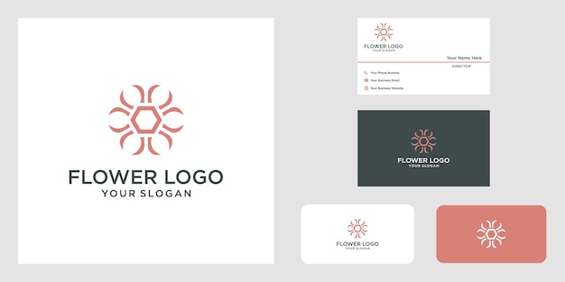 Design de logotipo minimalista e elegante de flor de rosa para cosméticos de beleza, ioga e spa