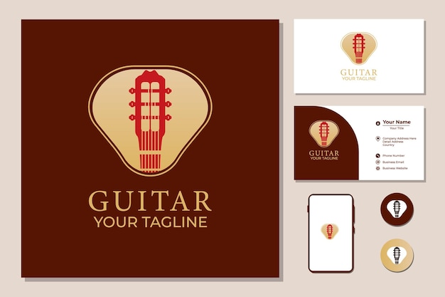 Design de logotipo minimalista para guitarra acústica