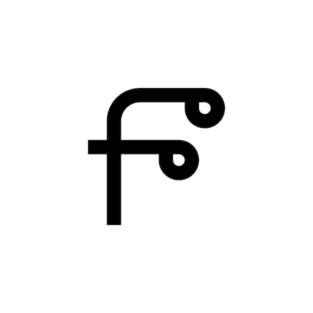 Vetor design de logotipo moderno com a letra f do monograma