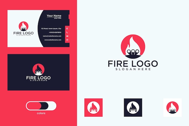 Design de logotipo moderno da fogueira