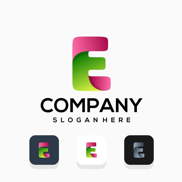 design de logotipo moderno da letra e