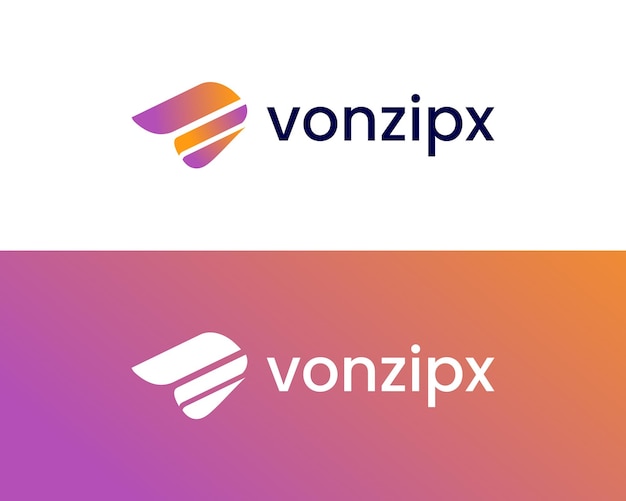 Design de logotipo moderno da letra vz para branding