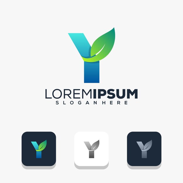 Design de logotipo moderno da letra y