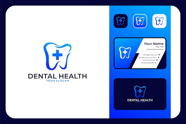 Design de logotipo moderno de saúde bucal e cartão de visita