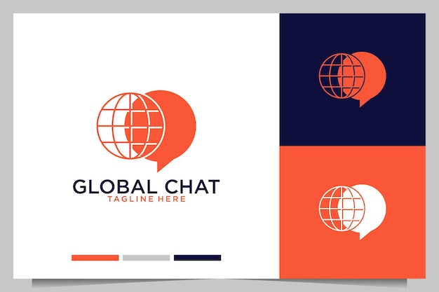 Design de logotipo moderno do chat global