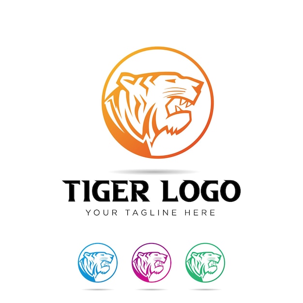 Vetor design de logotipo moderno mínimo de tigre