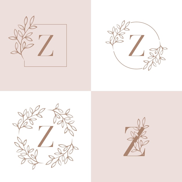 Design de logotipo monograma letra z com folha de orquídea