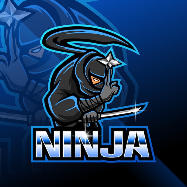 Design de logotipo ninja esport mascote