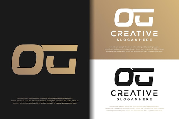 Design de logotipo og de carta monograma abstrata