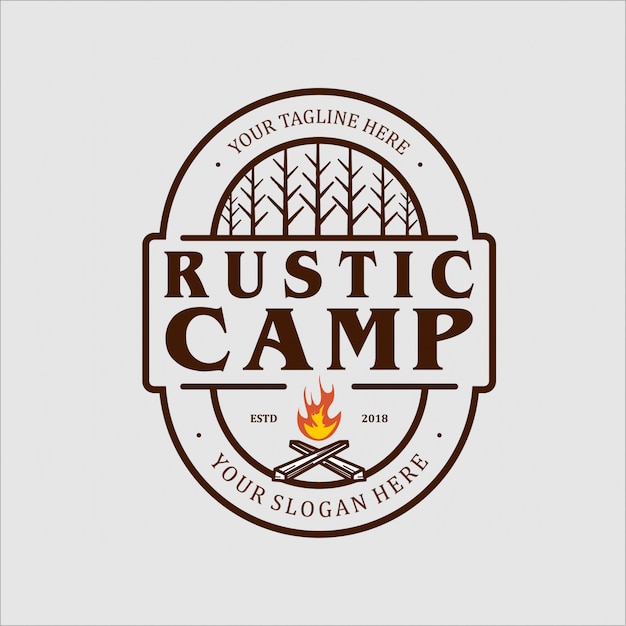 Design de logotipo para acampamento rústico