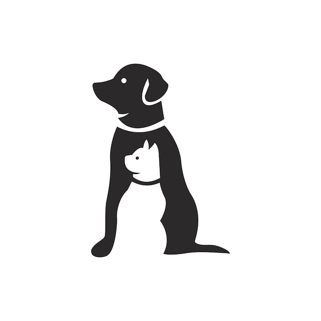 Design de logotipo para animais de estimação para cães e gatos este logotipo é usado para negócios relacionados a animais de estimação, pet shop, centro de treinamento para animais de estimação