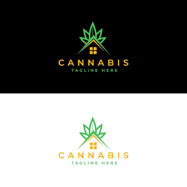 Vetor design de logotipo para casa de cannabis 1