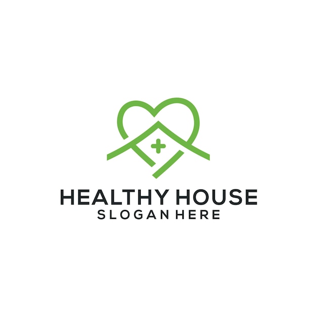 Vetor design de logotipo para casa de enfermeira médica